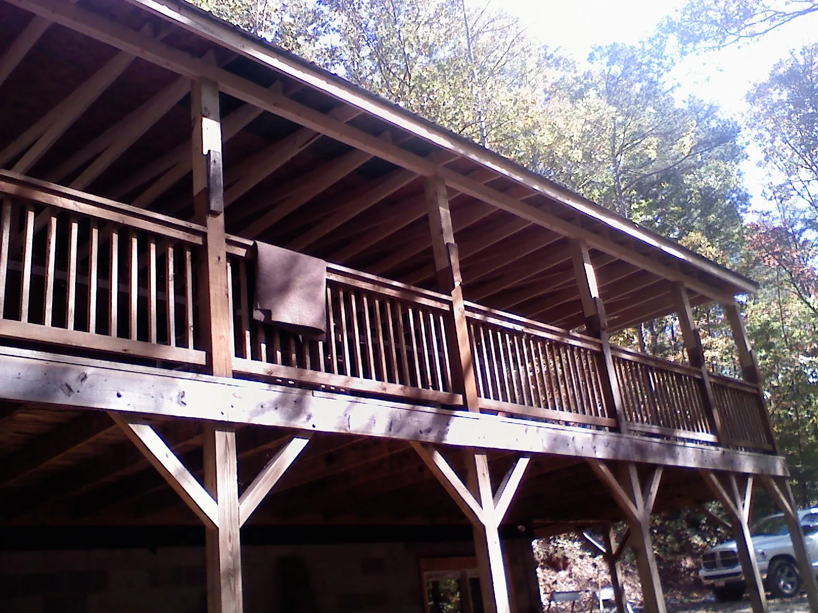 Timber framing under a new elevated porch and deck — Roof Leak Repair in Quakertown by Roofing Brothers